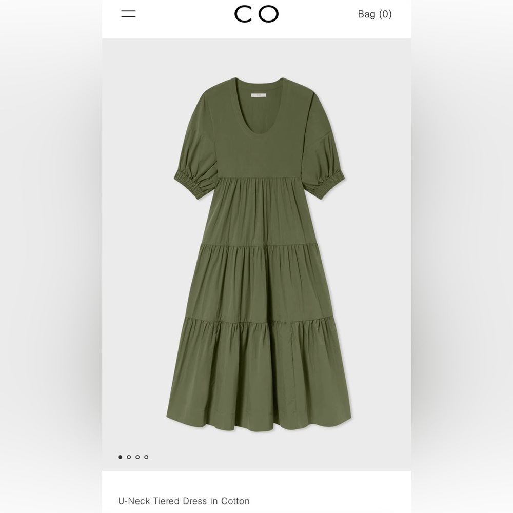 CO U-Neck Tiered Dress in Cotton Dress